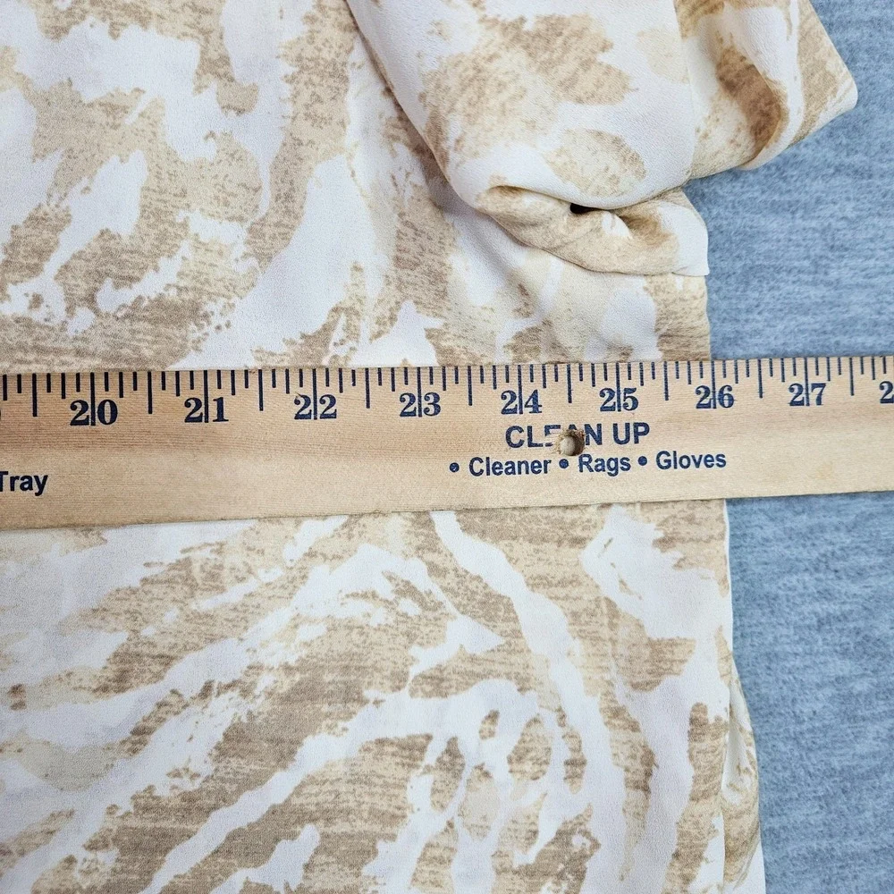 Beautiful by Lawrence Zarian Women 2X Beige Animal Print Layered Tunic Blouse